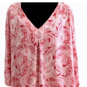 SOHO Jeans NY&C Paisley Blouse Top Size Large